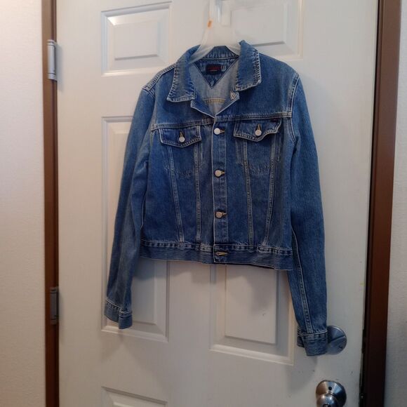 Tommy Jeans Jacket Large Ginny Trucker Denim Jean Button Up Vintage 90s‎ - Picture 1 of 9
